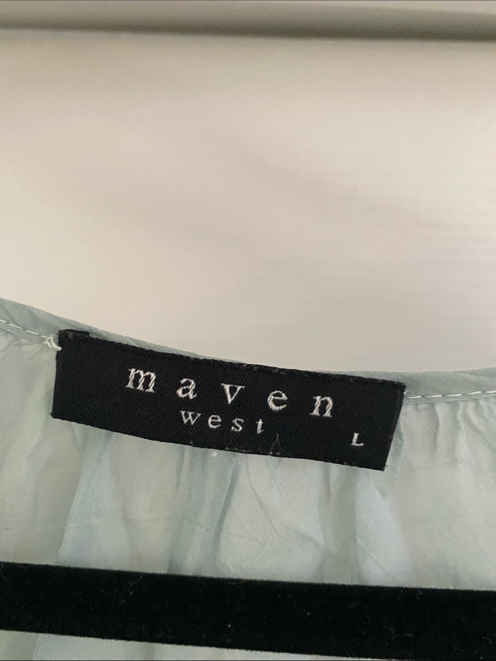 Maven West Light Blue Embroidered Peasant Blouse - Picture 2 of 5